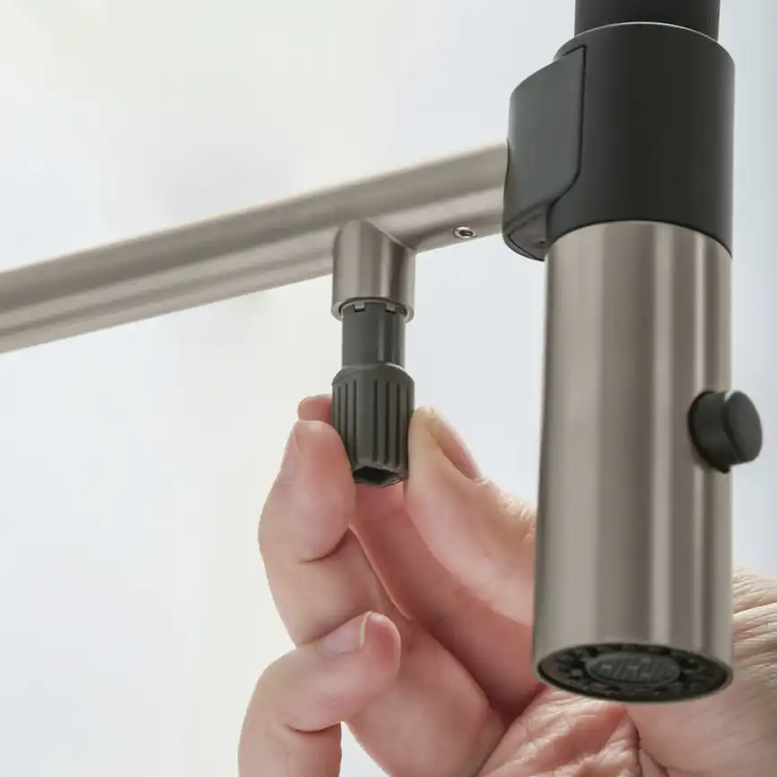 Смеситель для кухни с гибким изливом AVS PureRiver брашированный никель, 811-170-BN фото 9