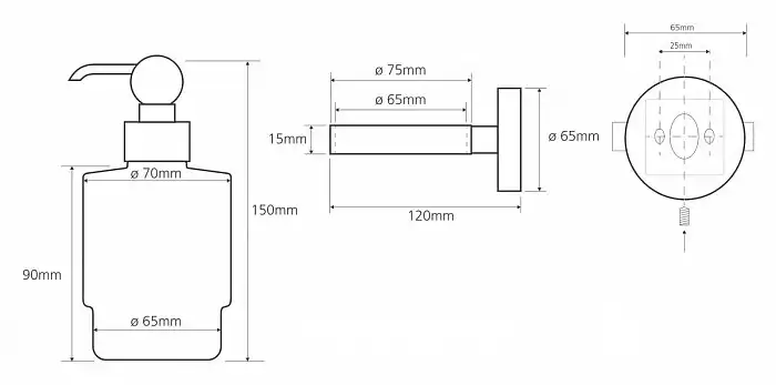 Настенный дозатор для жидкого мыла 7,5 см BEMETA RETRO золото 144209108 фото 2
