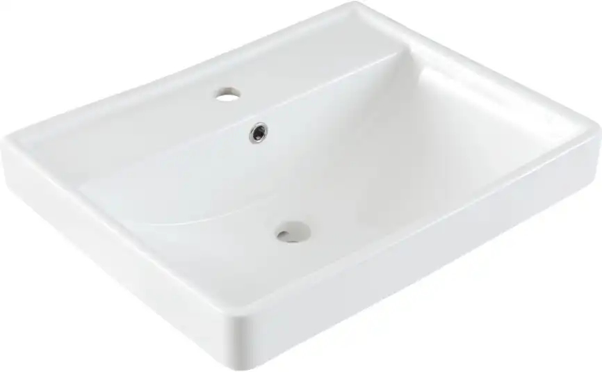 Раковина Aquanet Ирис 60 301803 прямоугольная, Белая глянцевая фото 1