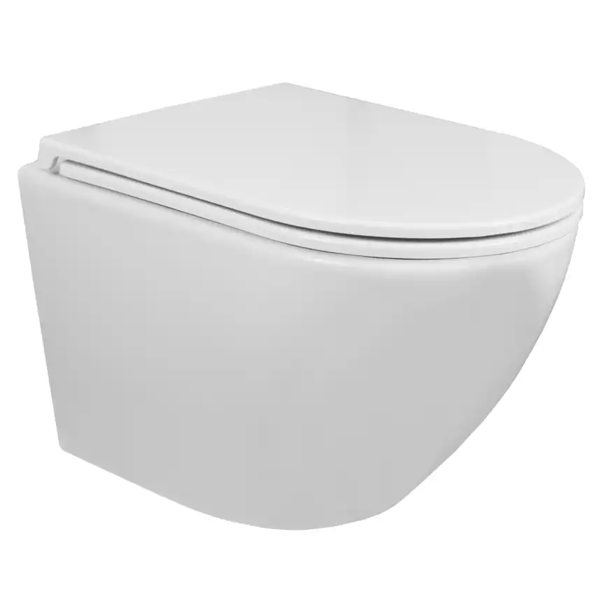 Подвесной унитаз безободковый Azario Grado  AZ-0046N , с сидением микролифт, цвет белый фото 1