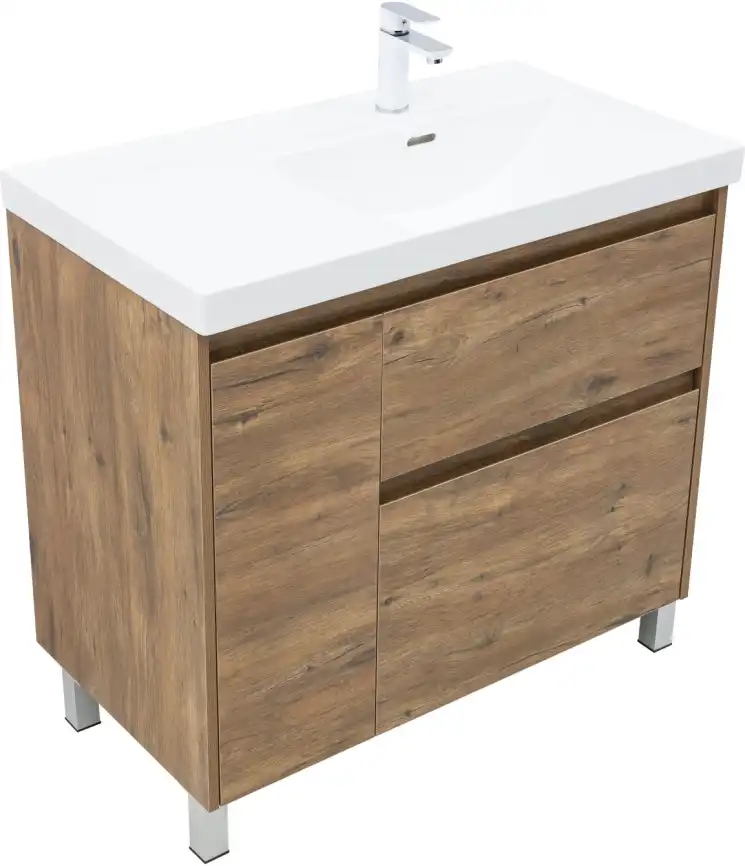 Тумба под раковину Aquanet Nova Lite 2.0 90 напольная, дуб рустикальный, правая, 346345 фото 5