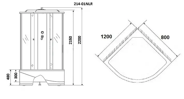 Душевая кабина Niagara Ultra 120х80х220 NG-214-01LN высокий поддон, с гидромассажем фото 2
