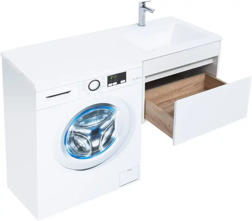 Тумба под раковину Aquanet Токио 120/58 белый (подвесная, 1 ящик) 236916 фото 8