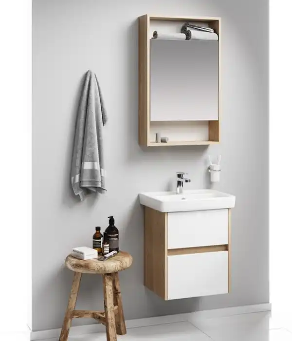 Зеркальный шкаф Aqwella City 50 см, SIT0405DB, цвет Дуб балтийский фото 3