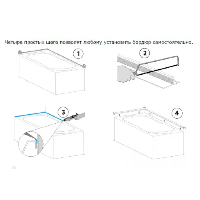 Бордюр для ванн, умывальников и поддонов Bas 185 (2 шт) фото 2