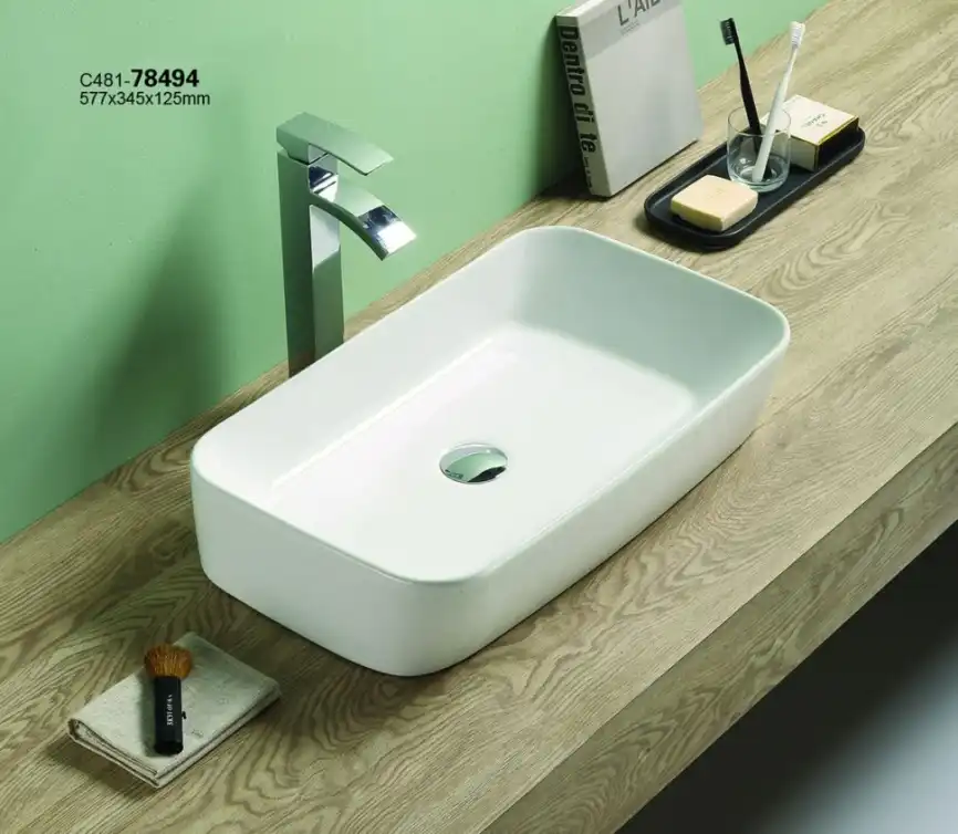 Раковина накладная CeramaLux 577х345х125 78494, цвет Белый фото 1