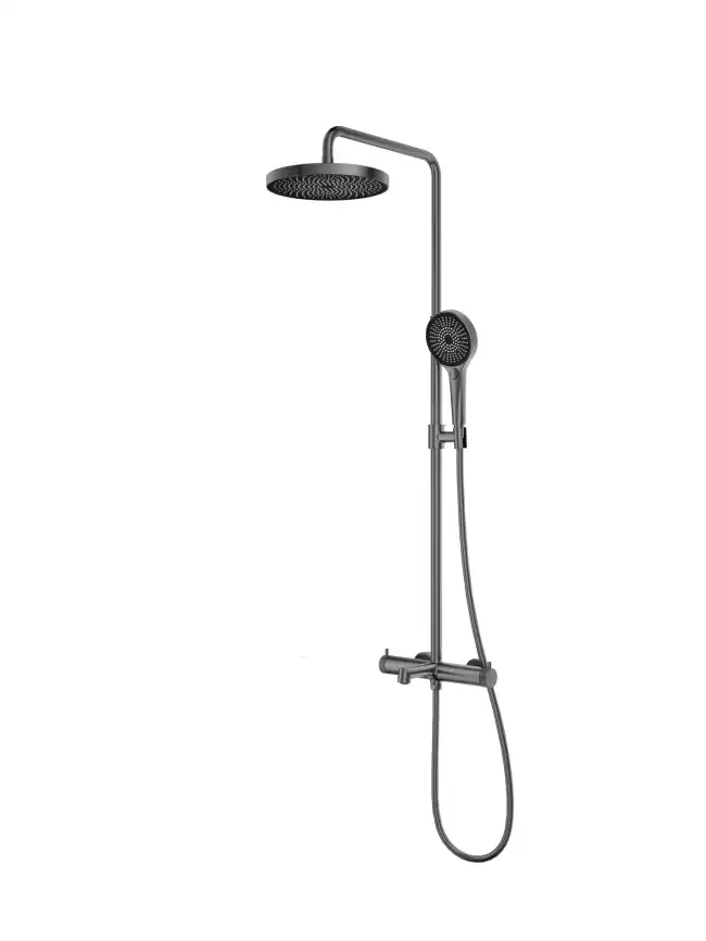 Душевая система  Vincea Rim VSFS-2RM1GM VSFS-2RM1GM для ванны с изливом, вороненая сталь фото 3
