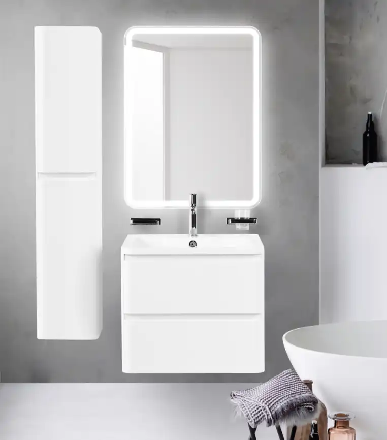 Тумба под раковину BelBagno ALBANO-600-2C-SO-BL подвесная Bianco Lucido фото 15