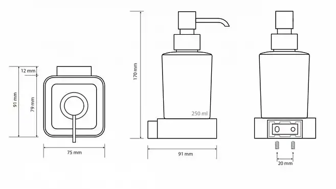 Настенный дозатор для жидкого мыла 7,5 см BEMETA SOLO хром 139109042 фото 2