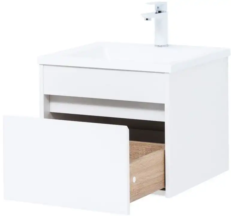 Тумба под раковину Aquanet Токио 110/48 белый (подвесная, 1 ящик) 236915 фото 2