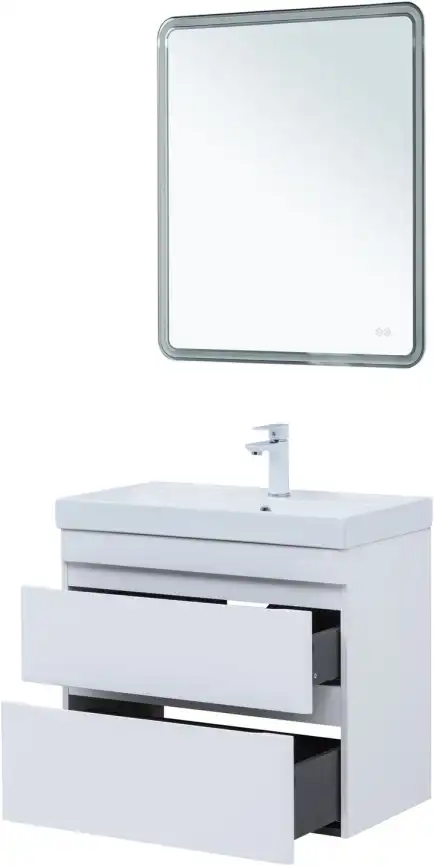 Тумба под раковину Aquanet Слим 80 белый сатин, 346049 фото 10