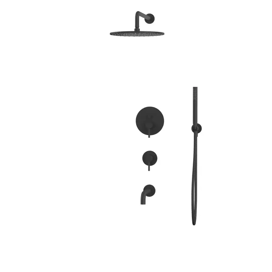 Душевая система для ванны WHITECROSS Y black YSET07BL, скрытого монтажа, Черный матовый фото 2