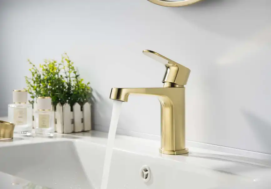 Смеситель для раковины Aquatek Оберон AQ1210BG, Золото матовое фото 3