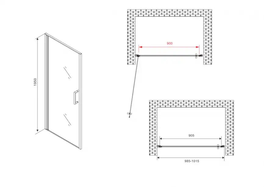Душевая дверь Abber Sonnenstrand 100 см, AG04100M, профиль Хром, стекло Матовое фото 4