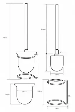 Ершик для унитаза напольный черная щётка 11 см BEMETA OMEGA 104113107 фото 2