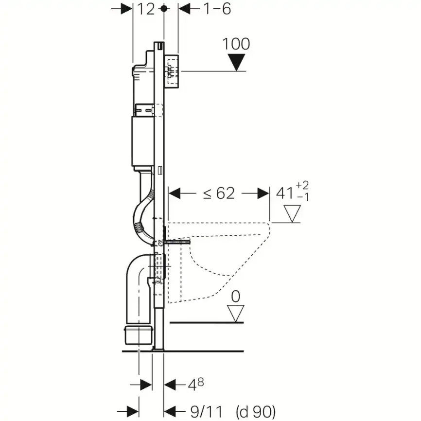 Инсталляция для унитаза Geberit Duofix 458.125.21.1 с кнопкой хром глянец фото 3