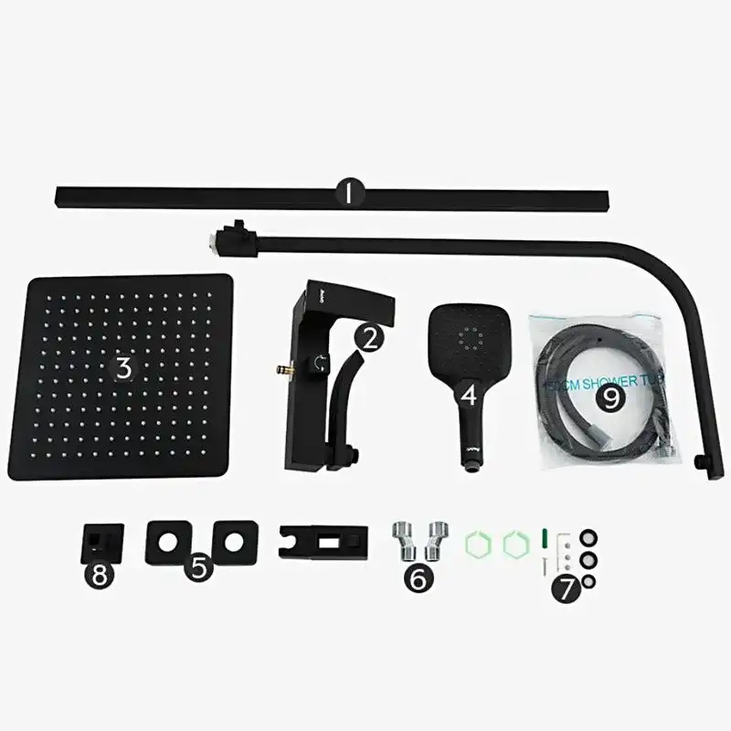 Душевая система Gappo G2407-6 с поворотным изливом, Черный матовый фото 7