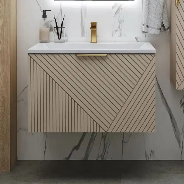 Тумба под раковину Grossman Блисс 60 подвесная, бежевый матовый (106045) фото 1