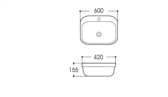 Раковина накладная Aquatek Амадео 60х42х15,5 AQ6042-00, Белая фото 2