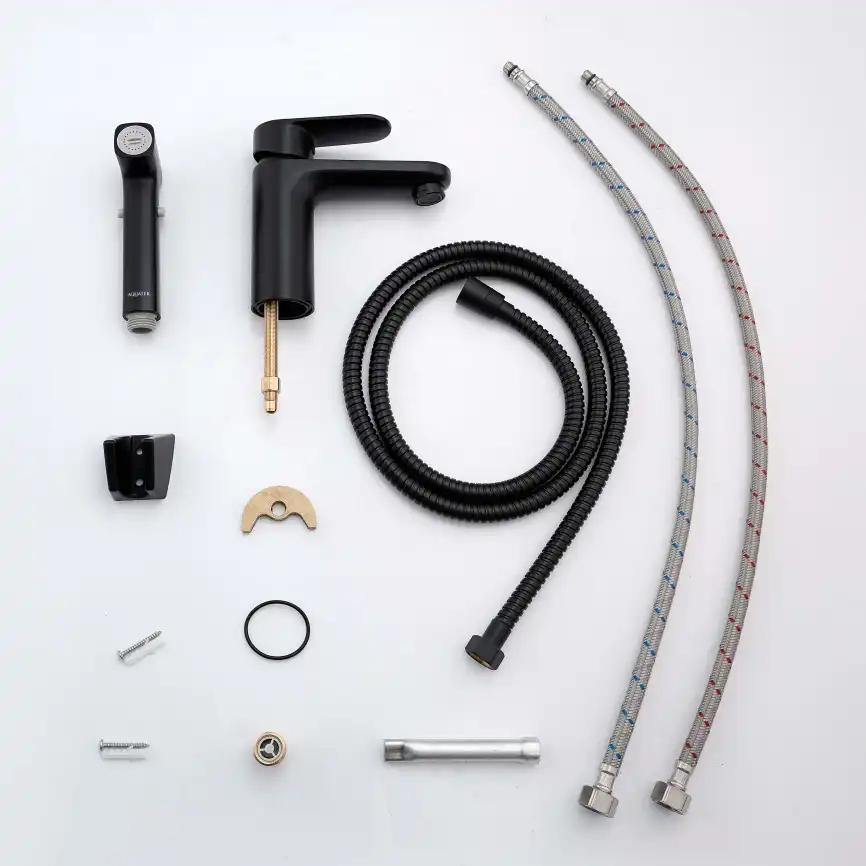 Смеситель для раковины Aquatek Ника AQ1812MB, Черный матовый фото 5