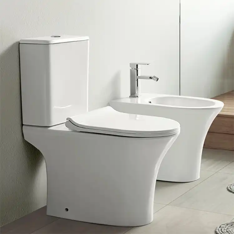 Унитаз-компакт CeramaLux 1217-1А, безободковый, с бачком и сидением микролифт Белый фото 3