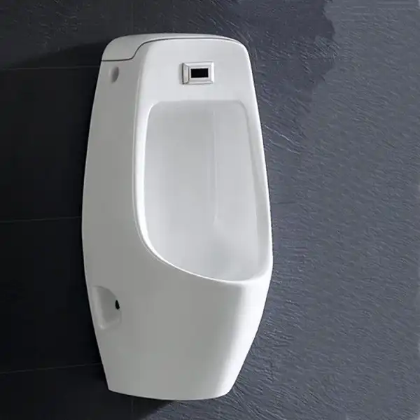 Писсуар подвесной CeramaLux X546P с сенсорным механизмом смыва, горизонтальный выпуск фото 4