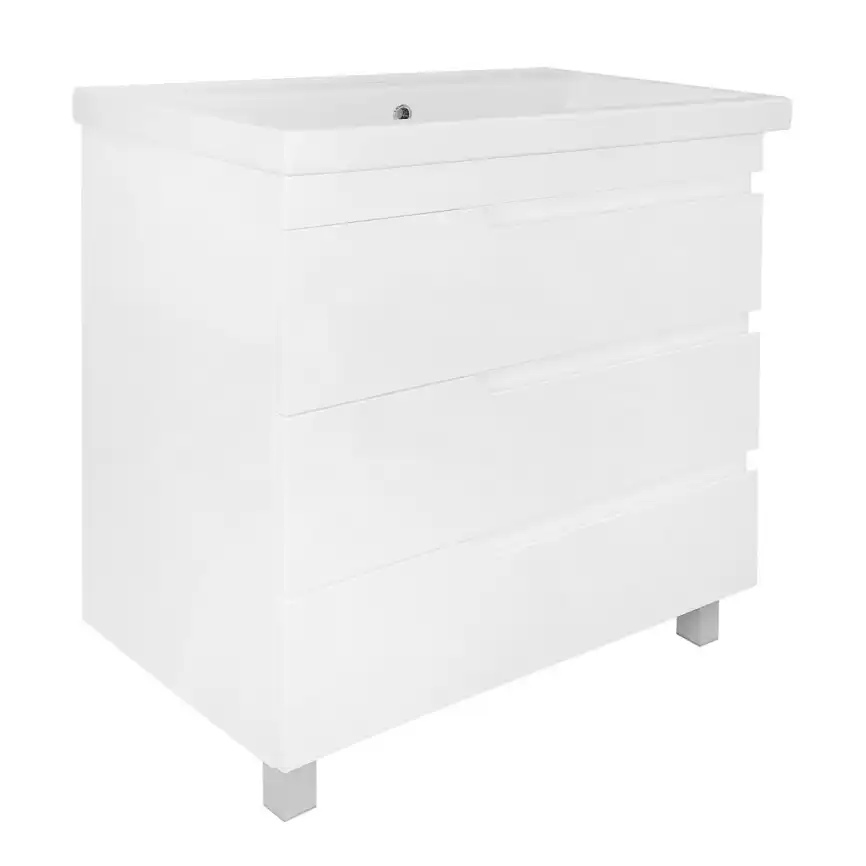 Тумба с раковиной Azario KANTRI 80/3Н CS00097257, напольная с раковиной Фостер 80, белая фото 1