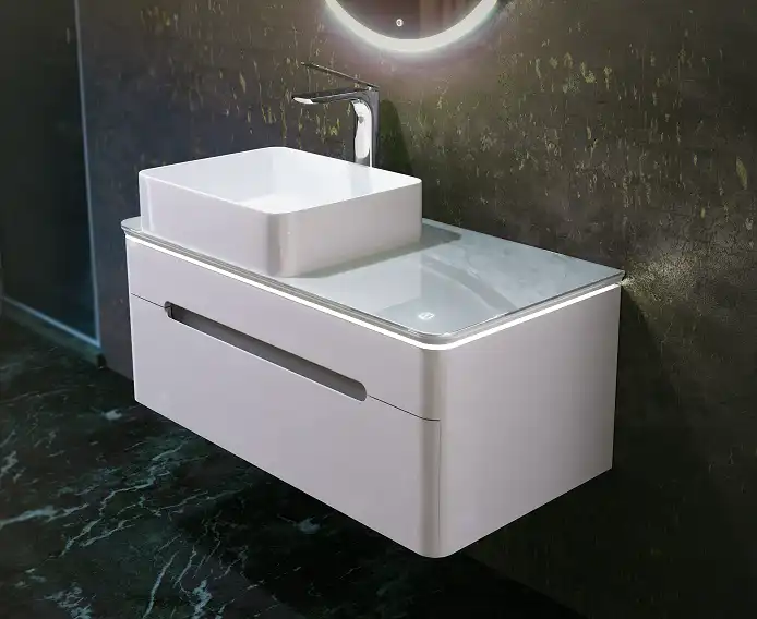 Тумба под раковину Jorno SHINE 90 Shi.01.90/P/W Белая фото 2