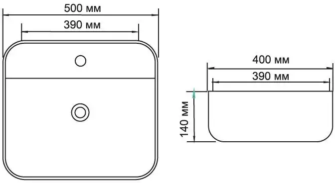 Раковина накладная Aquanet CITY-2-MB 38,5х38,5х14 квадратная, Черная матовая фото 2