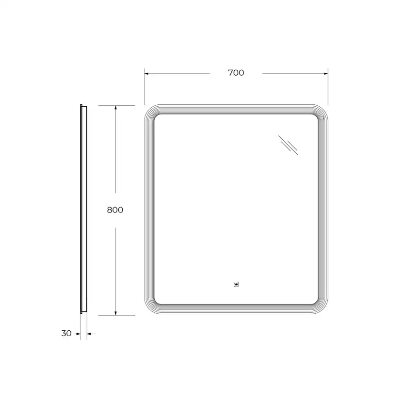 Зеркало Cezares CZR-SPC-DUET-700-800-LED-TCH фото 11