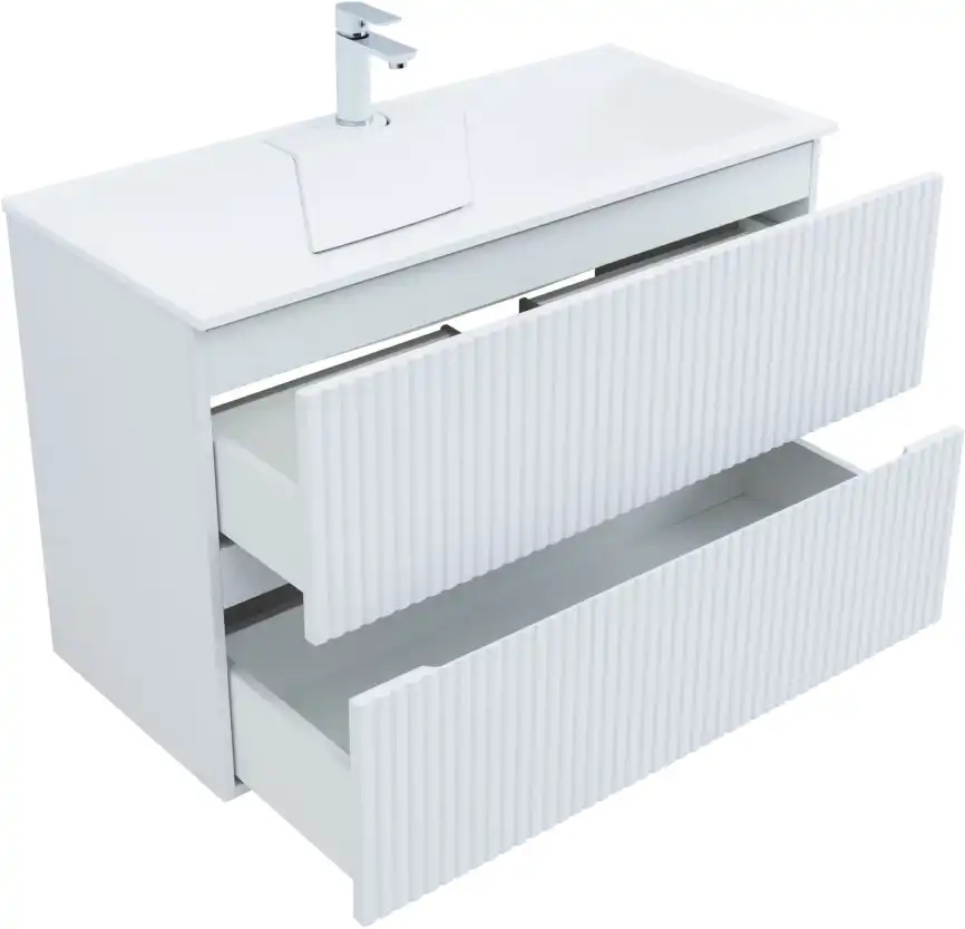 Тумба под раковину Aquanet Джейн 100 белый матовый 313288 фото 4