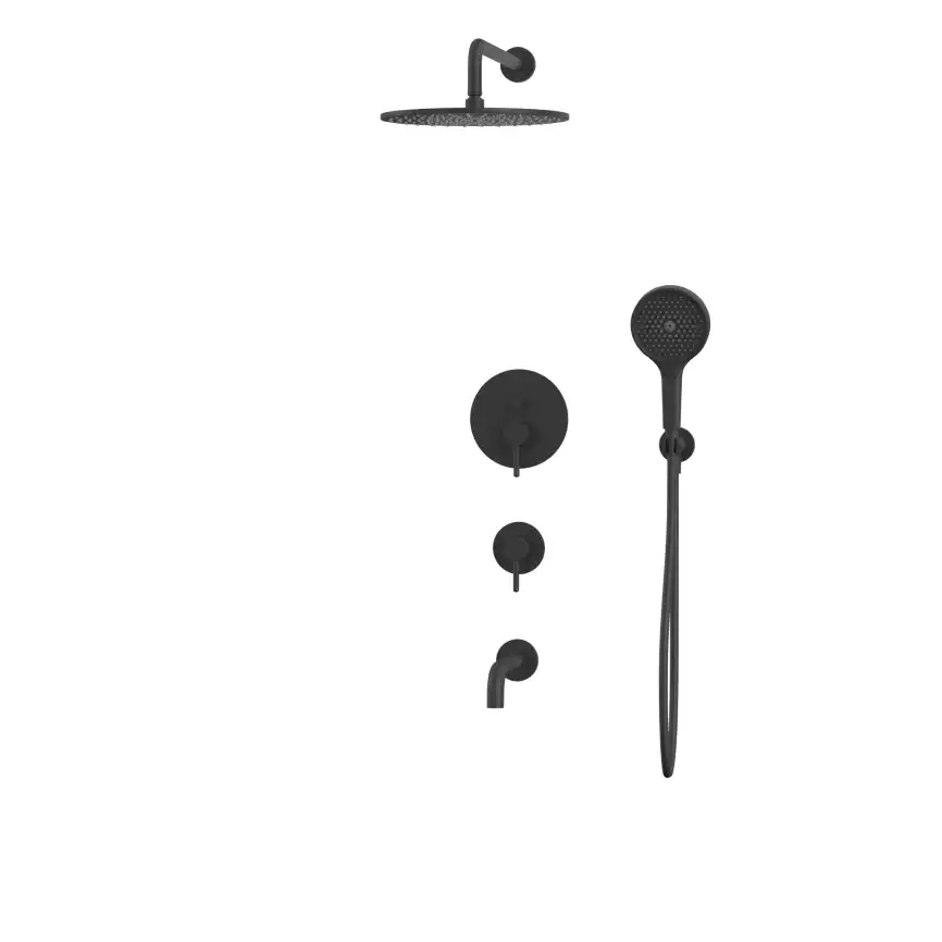 Душевая система для ванны WHITECROSS Y black YSET07TOPBL, скрытого монтажа, Черный матовый фото 2