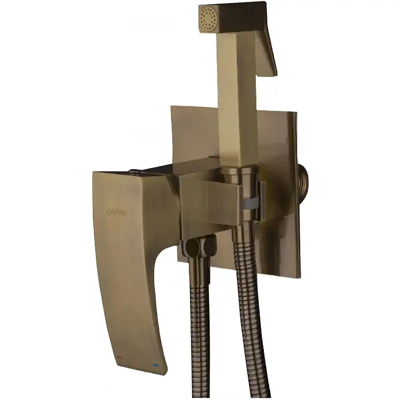 Гигиенический душ со смесителем Gappo G7207-4 встраиваемый, Бронза фото 2