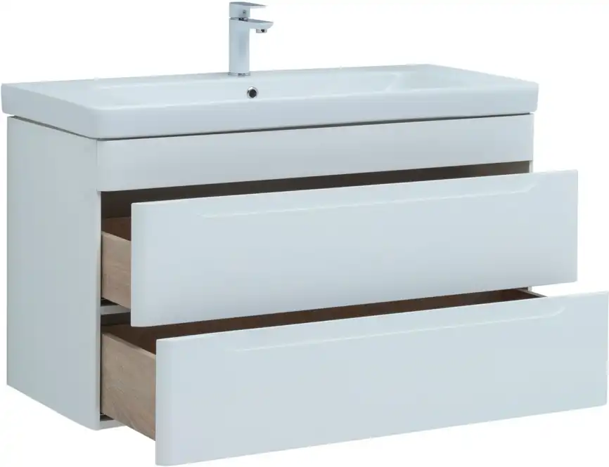Тумба под раковину Aquanet София 105 белый глянец (2 ящика) 274116 фото 7