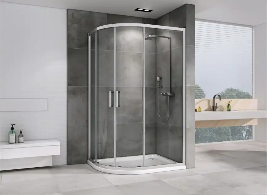 Душевой уголок ABBER Schwarzer Diamant 110х80 см, AG01118, профиль хром, стекло прозрачное фото 2