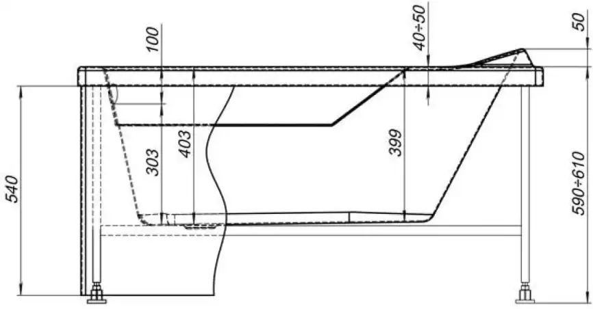 Боковой экран Aquanet Kupe 70x56, Белая фото 6