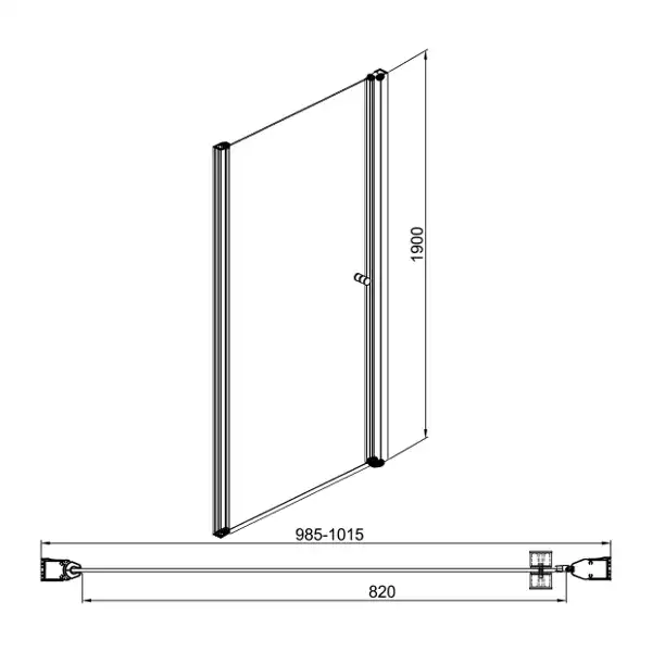Душевая дверь Sole Enter 100 см, О0000033220, профиль Хром, стекло Прозрачное фото 2
