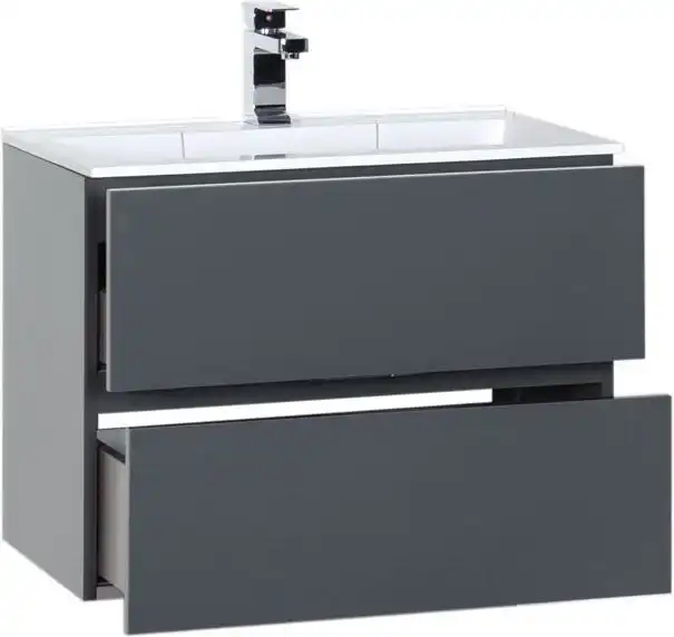 Тумба под раковину Aquanet Алвита 70 серый антрацит 183992 фото 4