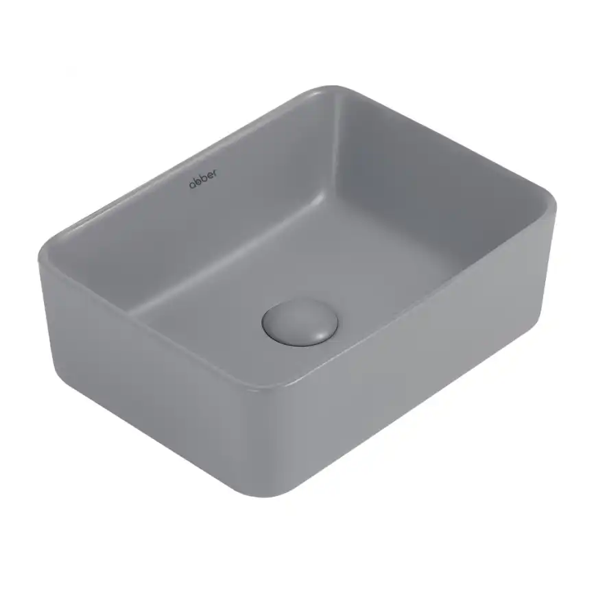 Раковина накладная ABBER RECHTECK 40,5х30х13 AC2213MG, прямоугольная, серая матовая фото 1