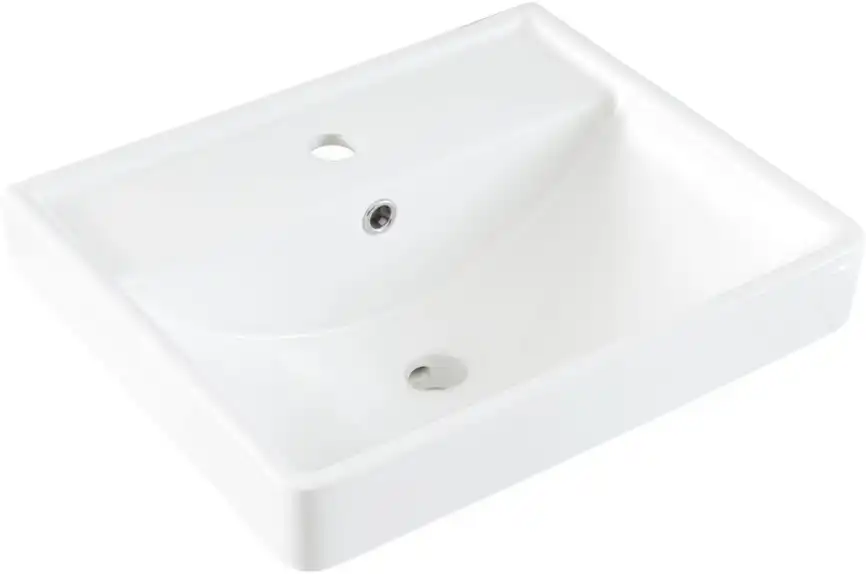 Раковина Aquanet Ирис 50 301802 прямоугольная, Белая глянцевая фото 6