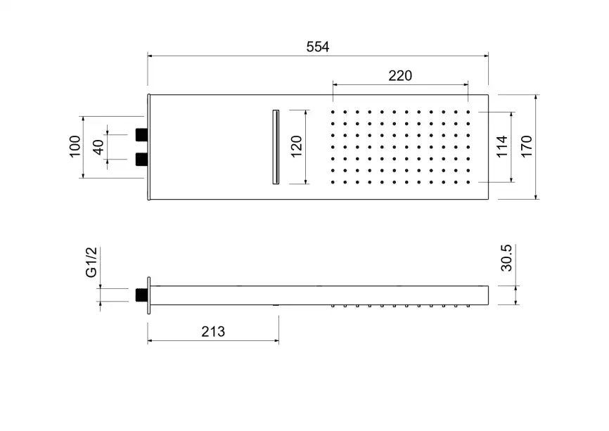 Верхний душ Aquatek настенный AQ2085CR, Хром фото 3
