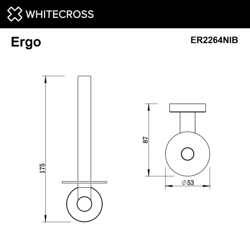 Держатель запасного рулона Whitecross ERGO nickel brushed, ER2264NIB, Никель брашированный фото 2