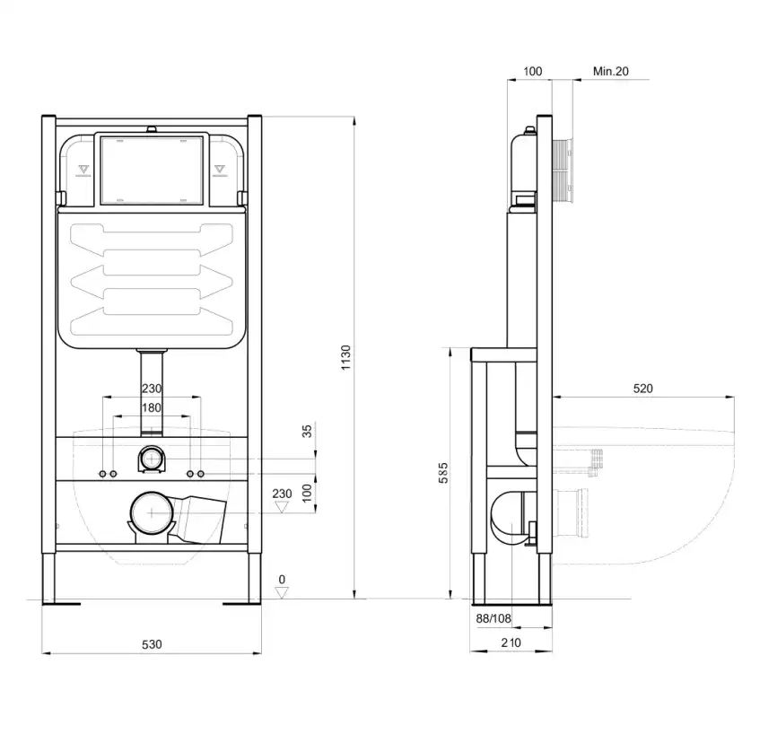 Монтажная рама усиленная Aquatek Standart 50 INS-0000016 1130x530x210 фото 3