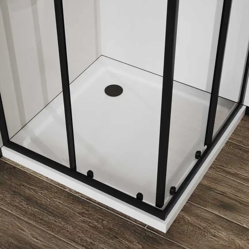 Душевой уголок Vincea City 100х80 VSS-5CT8010CLB, профиль черный, стекло Прозрачное фото 2