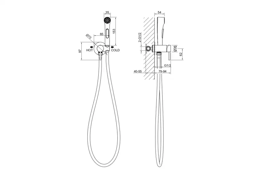 Смеситель с гигиеническим душем Aquatek Европа AQ1020BGM, Оружейная сталь фото 2