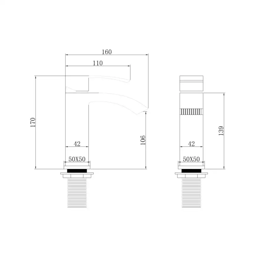 Смеситель для раковины Abber Wasserfall AF8610B, однорычажный, цвет Черный матовый фото 3