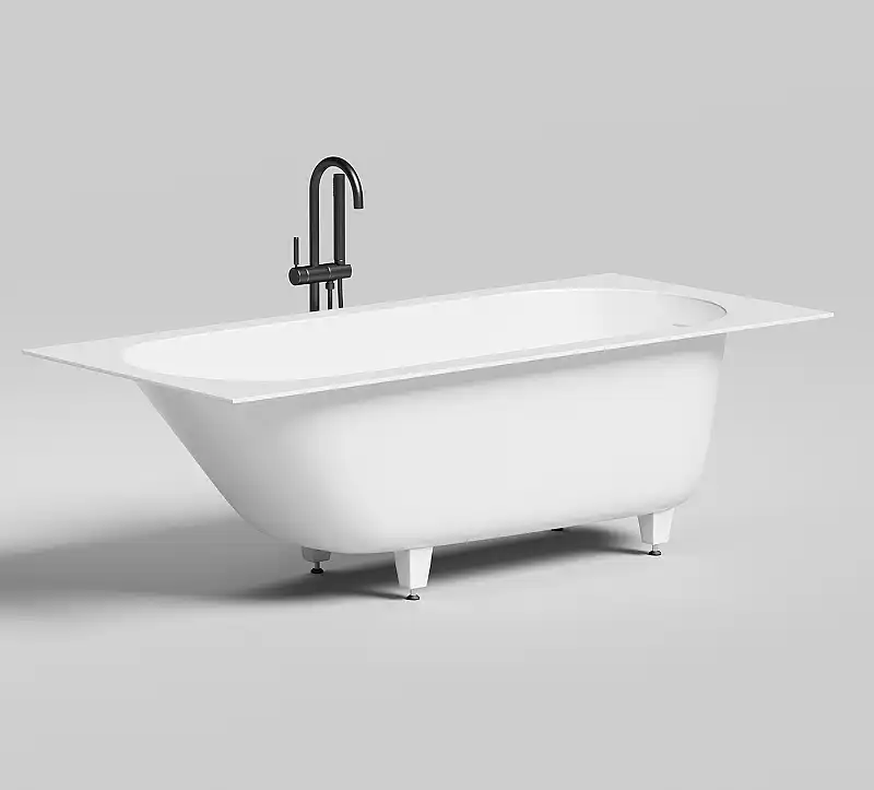 Ванна Salini ORNELLA KIT 170х70 102423M из материала S-Stone, Белая матовая фото 2