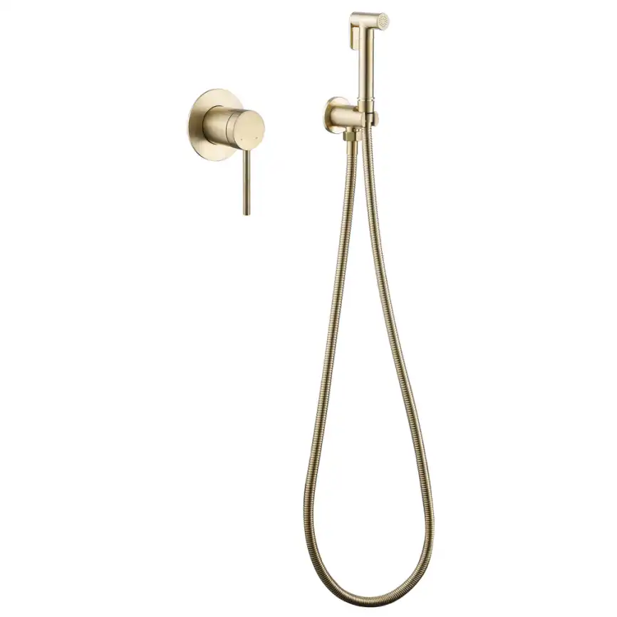 Смеситель ABBER Emotion AF8825G с гигиеническим душем, золото матовое фото 2