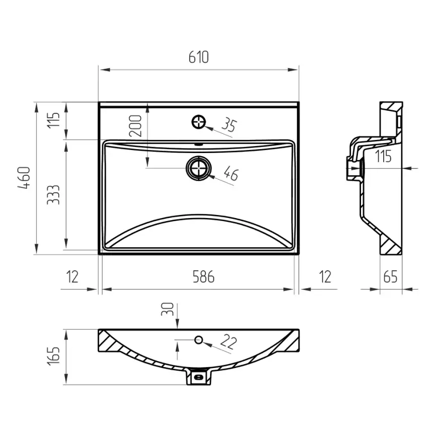 Тумба с раковиной AVS Гармония 60 белая, N821-07-600WG-02-610WG фото 16