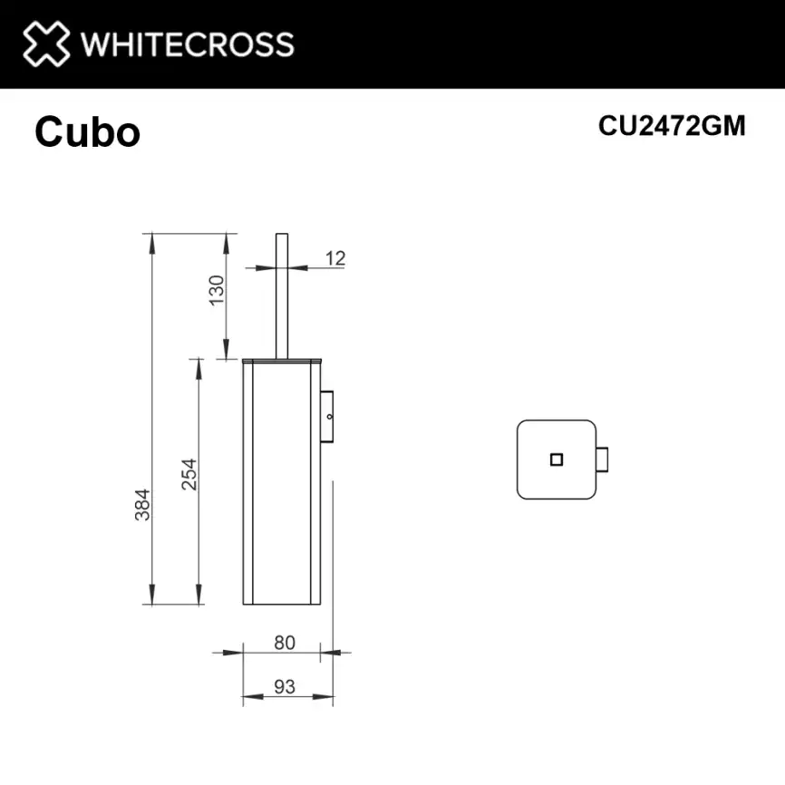Ершик для унитаза Whitecross CUBO gunmetal, CU2472GM, Оружейная сталь фото 2